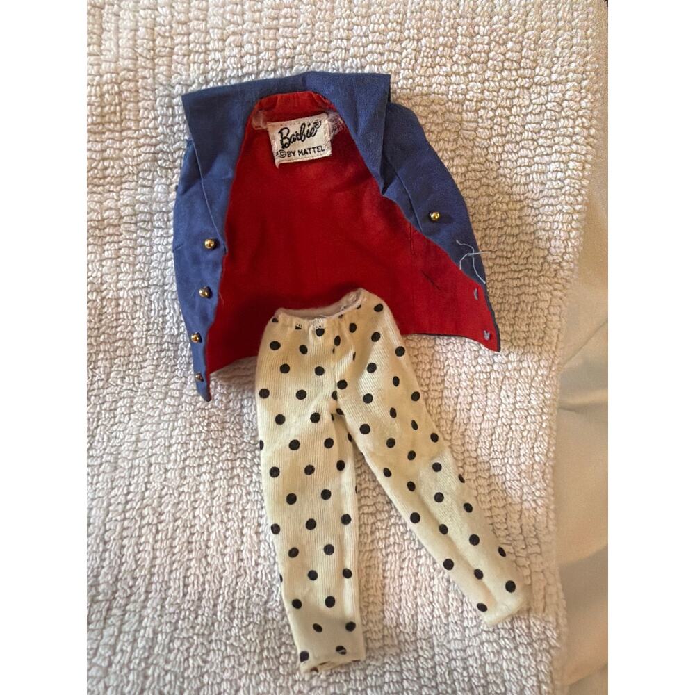 Vintage Barbie Pak Polka Dot Pants & Blue Vest Lot Mattel 1960s Pair Clothing